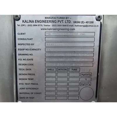 Used 1000L 264 GAL Jacketed Stainless Steel 316L Pressure Rated Mix Tank Vessel