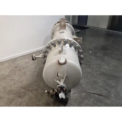 Used 20" Shell and Tube Stainless Steel Condenser Heat Exchanger, Fixed Tube