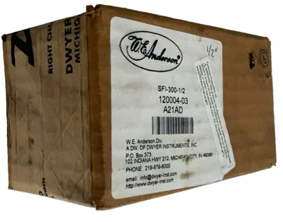 NEW SEALED DWYER INSTRUMENTS SFI-300-1/2 SIGHT FLOW INDICATOR SFI30012