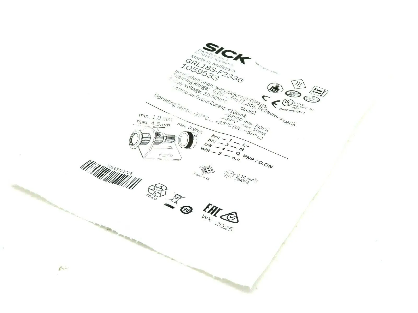 NEW SICK GRL18S-F2336 RETRO-REFLECTIVE PE 1059533 GRL18SF2336