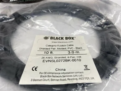 NEW BLACK BOX 10' FT CATEGORY 6 PATCH CABLE
