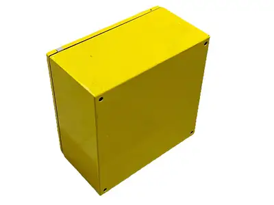 USED HOFFMAN CONCEPT SINGLE-DOOR ENCLOSURE 16" X 16" X 8" YELLOW STEEL