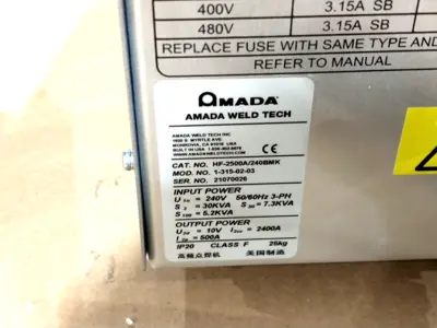 Used AMADA AF-1250A/240-VP, HF-2500A/240BMK, AF-125-08-01-VP Seam Welders Michigan US | Maverick Industrial Sales #1398275
