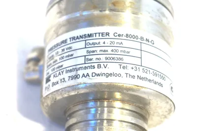 KLAY INSTRUMENTS CER-8000-B-N-G PRESSURE TRANSMITTER CER8000BNG