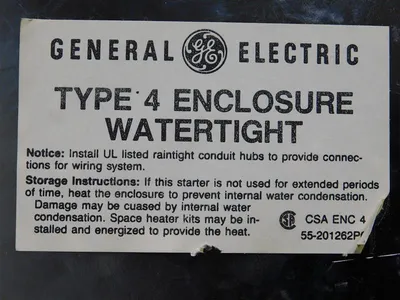 General Electric CR308B4**DAAA Fused Combination Starter 600V 5HP 18A Nema0 Used