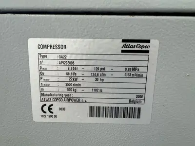 USED 2006 ATLAS COPCO GA22 FF