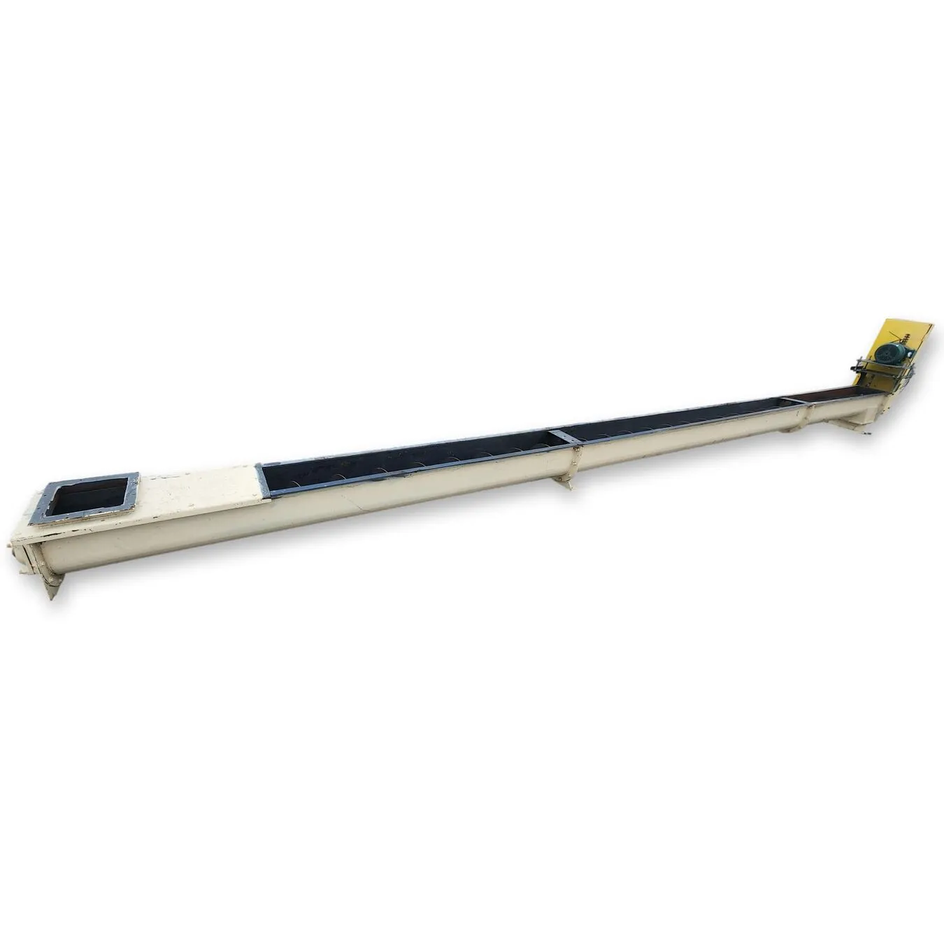 Used 9" dia. Mild Steel U-trough Auger Screw Conveyor 24'-10"L