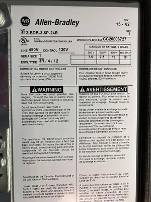 New | in-Stock ALLEN-BRADLEY 512-BDB-3-6P-24R Starters | Surplus Asset Holdings #1205289