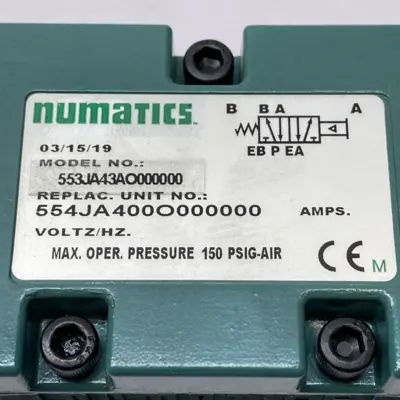 New | in-Stock NUMATICS RECPLAC. UNIT NO: 554JA400O000000 Solenoid Valves Michigan US | Maverick Industrial Sales #1091146