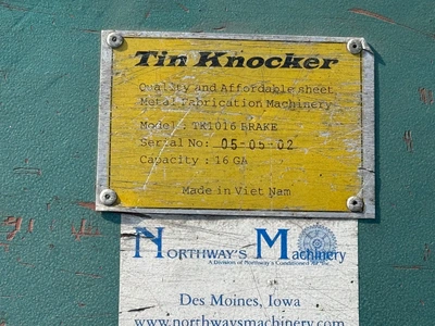 TIN KNOCKER TK1016 BRAKES- PRESS, HAND | Wheeler Machinery Sales (3)