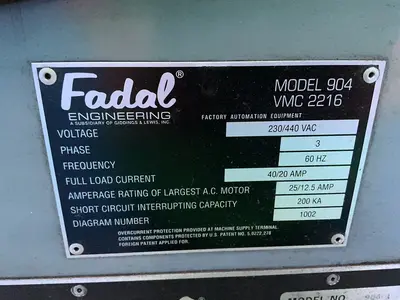 Used 1997 FADAL ENGINEERING 9041 Vertical Machining Centers Ohio US | HGR 24 #1329025