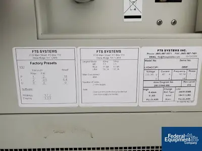 USED FTS Systems Inc. FTS Systems Lyophilizer, Model LYOACC3P1