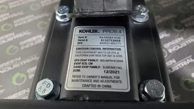 Kohler 6400 Watt Portable Generator PRO6.4 120 240 PA-PRO64-3102 CARB California