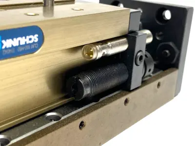USED SCHUNK COMPACT LINEAR SLIDE PISTON ROD CYLINDER BACKLASH-FREE
