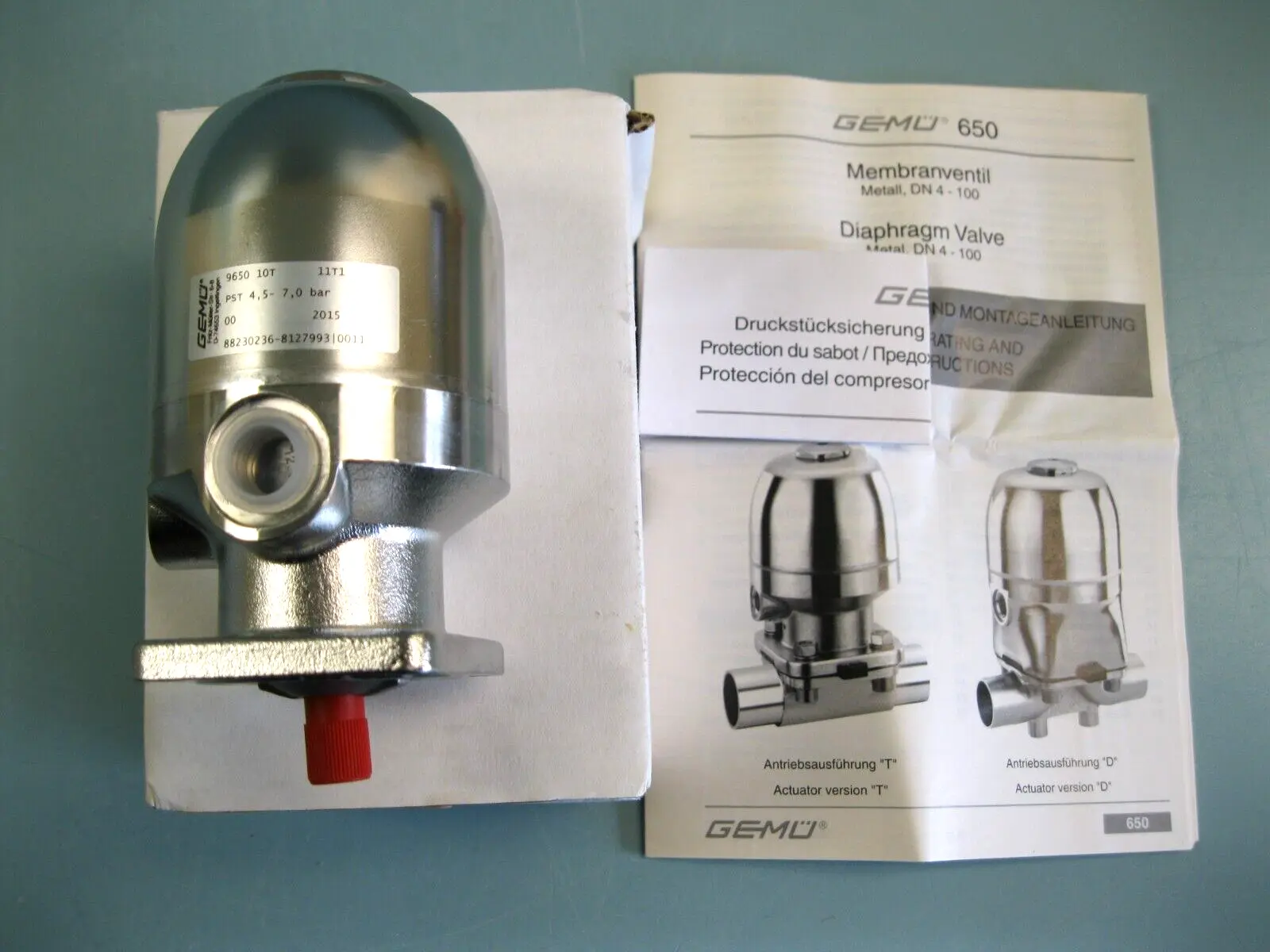 NEW Gemu 9650 10T 11T1 Diaphragm Valve 4.5-7.0 Bar Open Box H17