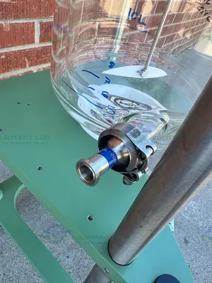 Used CHEMGLASS 20 LITER JACKETED GLASS REACTOR W/ J-KEM OVERHEAD STIRRER Reactors California US | Equipment Lab #1388409