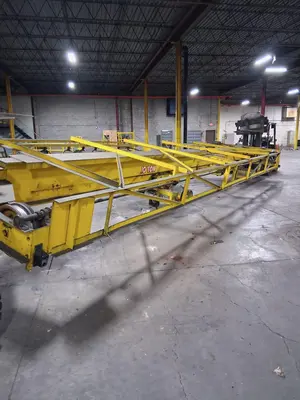 10 TON X 36' X 50' SCHUETTE BRIDGE CRANE W/ (2) 5 TON WRIGHT HOISTS: STOCK #22711
