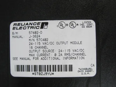 USED RELIANCE ELECTRIC 57C-402 OUTPUT MODULE 57C402