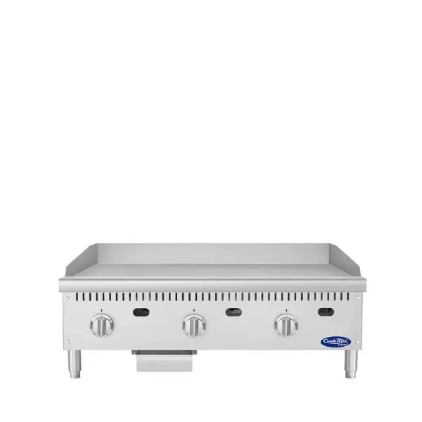 New | in-Stock Atosa New Atosa ATG-3624-S 36" Heavy Duty Thermostatic Gas Griddle - 90,000 BTU Steel Plate Commercial Flat Top Griddles Illinois US | Falcon Restaurant Supply #1373611