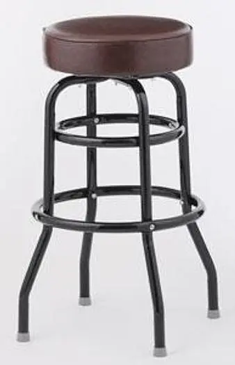 BAR STOOL  - 6 COLOR CHOICE  - STANDARD SEAT DOUBLE RING  BLACK FRAME