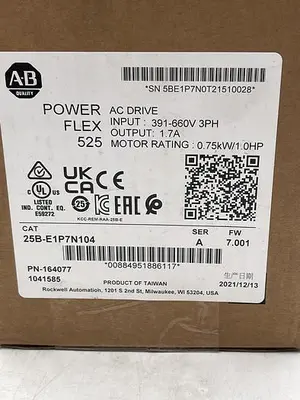 New | in-Stock ALLEN-BRADLEY ALLEN-BRADLEY 25B-E1P7N104 SER A Variable Speed Drives | ND Industrial Surplus #1214350