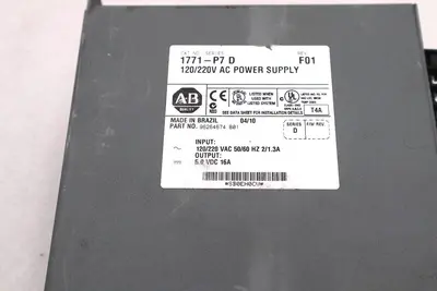 ALLEN BRADLEY 1771-P7 120/220V AC POWER SUPPLY SERIES D STOCK #2462