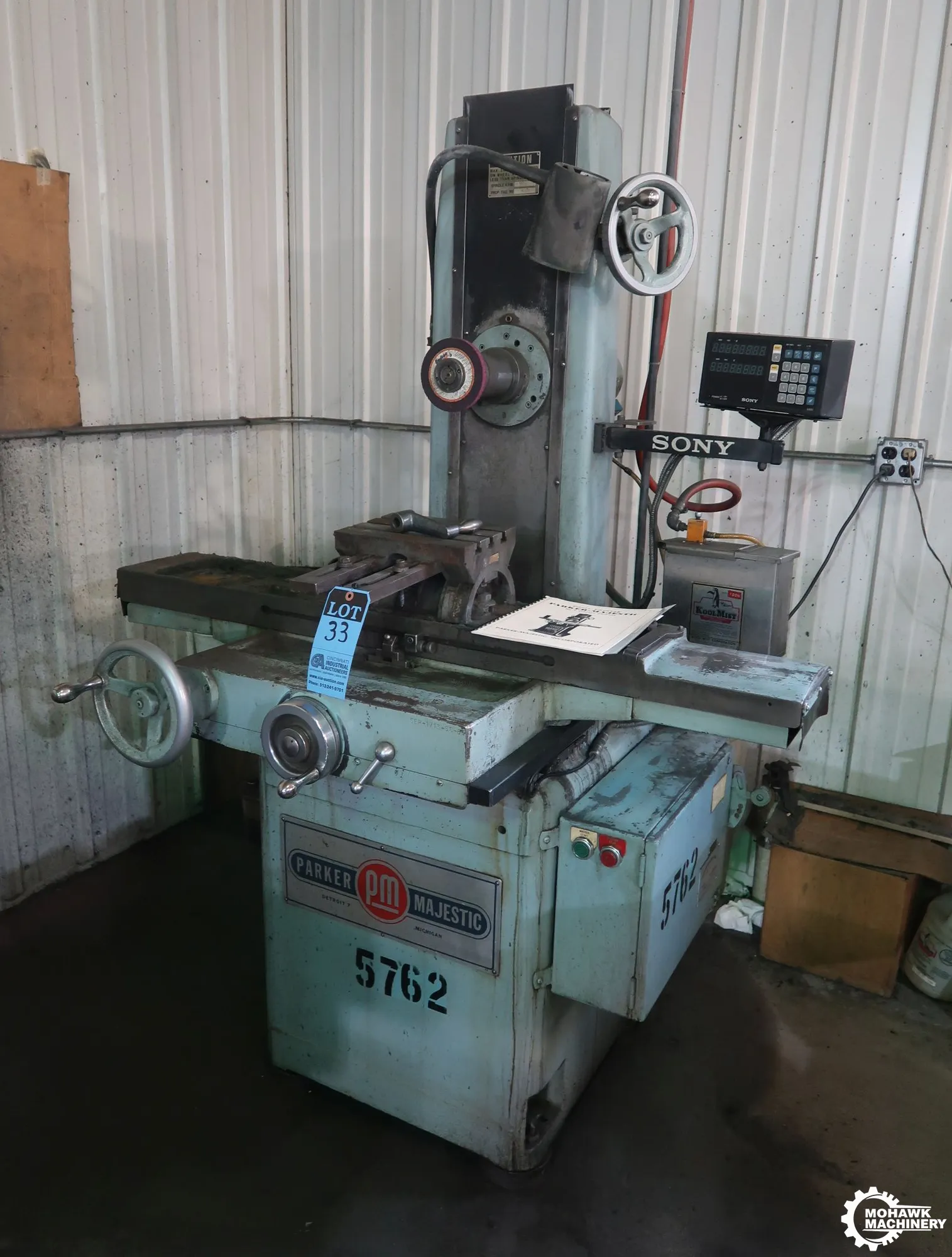 6" X 18" PARKER-MAJESTIC "2" HAND-FEED HORIZONTAL-SPINDLE SURFACE GRINDER w/SONY LH51 DIGITAL READOUTS