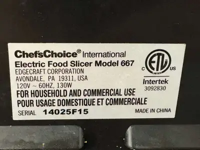 Used Chefs Choice Used 10" Chef's Choice 667 Electric Manual Deli Meat Slicer 120V Slicers / Dicers / Cutters Illinois US | Falcon Restaurant Supply #1375058