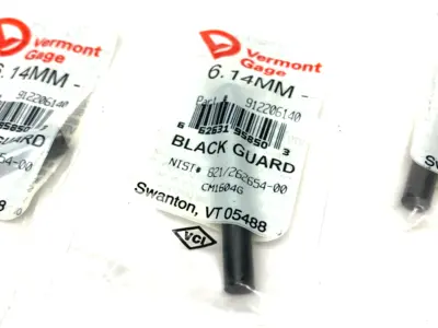 USED VERMONT GAGE BLACK GUARD 6.14MM PIN GAGE LOT OF 5