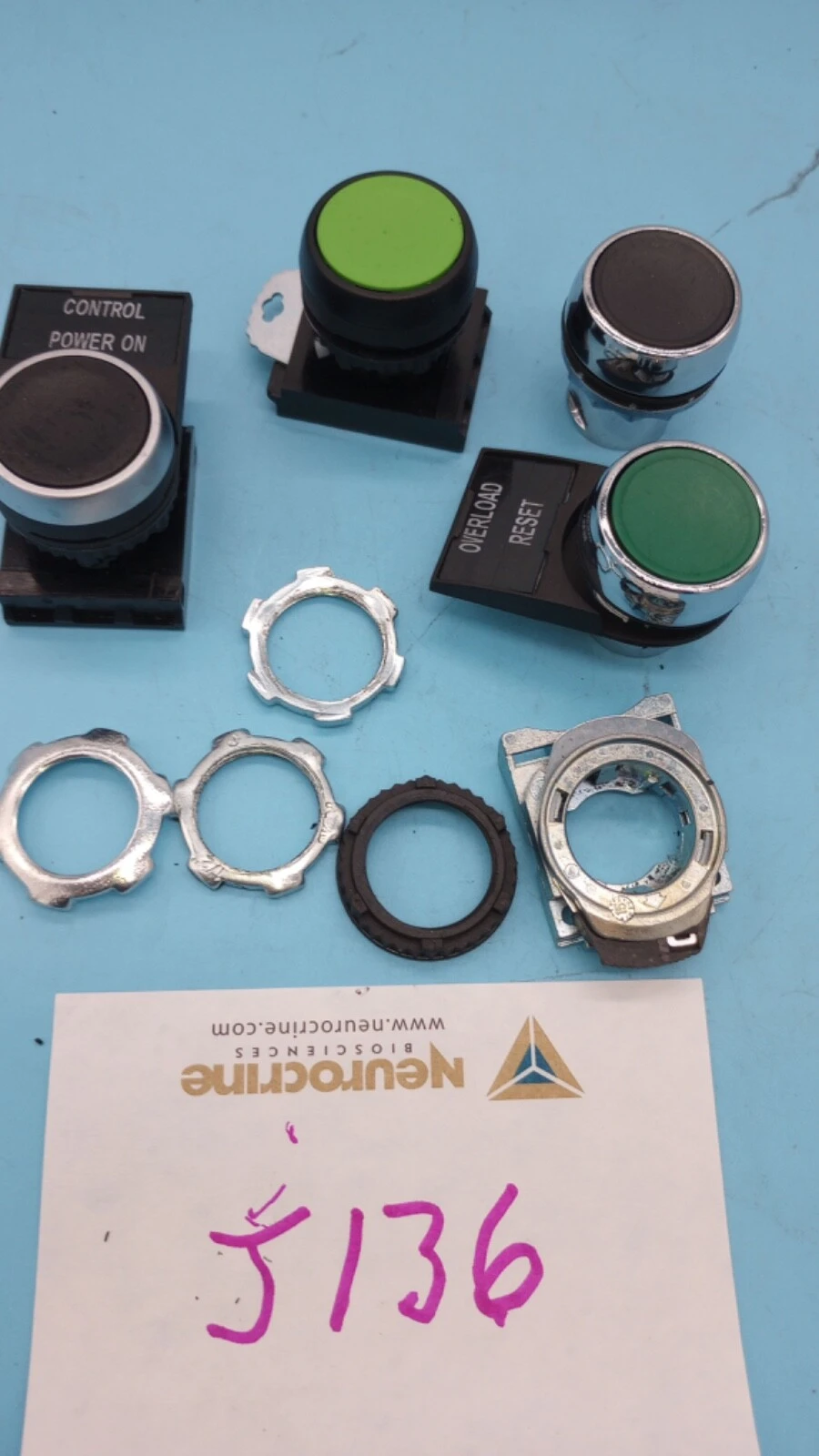 LOT OF 4 MISC POWER ON  PUSH BUTTON GREEN AND BLACK