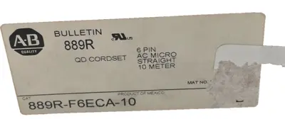 NEW ALLEN BRADLEY 889R-F6ECA-10 QD CORDSET SER.B 889RF6ECA10