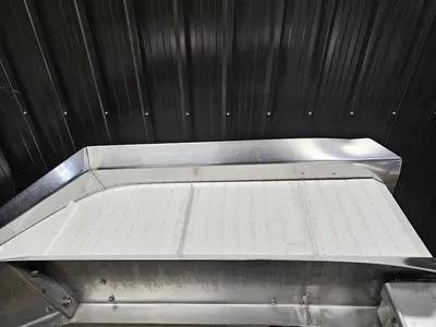 Used Belt Conveyor, 12’’ Wide X 124’’ Long, Cleated Belt
