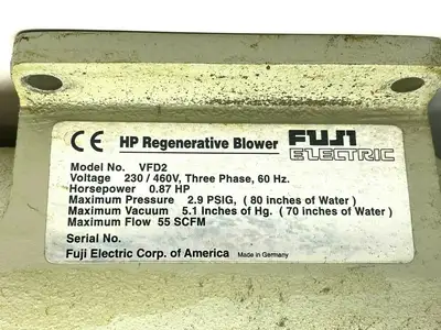 VFD2 | Fuji Electric  Regenerative Blower Motor - Used