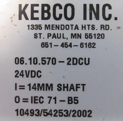 NEW KEBCO 06.10.570-2DCU COMBIBOX 24VDC 06105702DCU