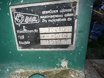 150L M/S Lodige Continuous Ploughshare Mixer Type KM-300DW 11 kw