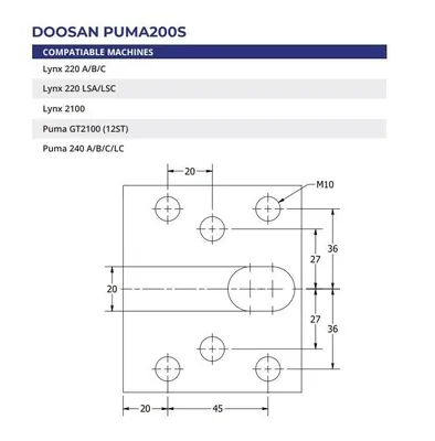 2x Lot OD Turning Doosan 72 x 45 mm Puma 200S Static Tool Holder