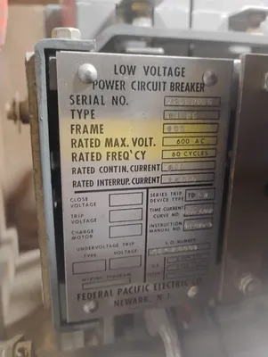 Federal Pacific Electric Co FP-25 Circuit Breakers | ESS Industrial Equipment Sales (4)