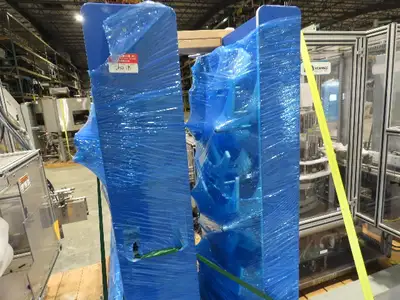 Shibuya Hoppmann Norwalt Aerosol Can Puck Sorter Inserter Line w/ Feeder Hopper