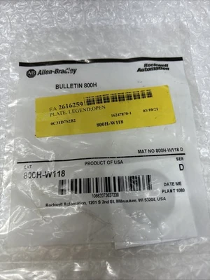 NEW Allen-Bradley 800H-W118 800T-X504Y