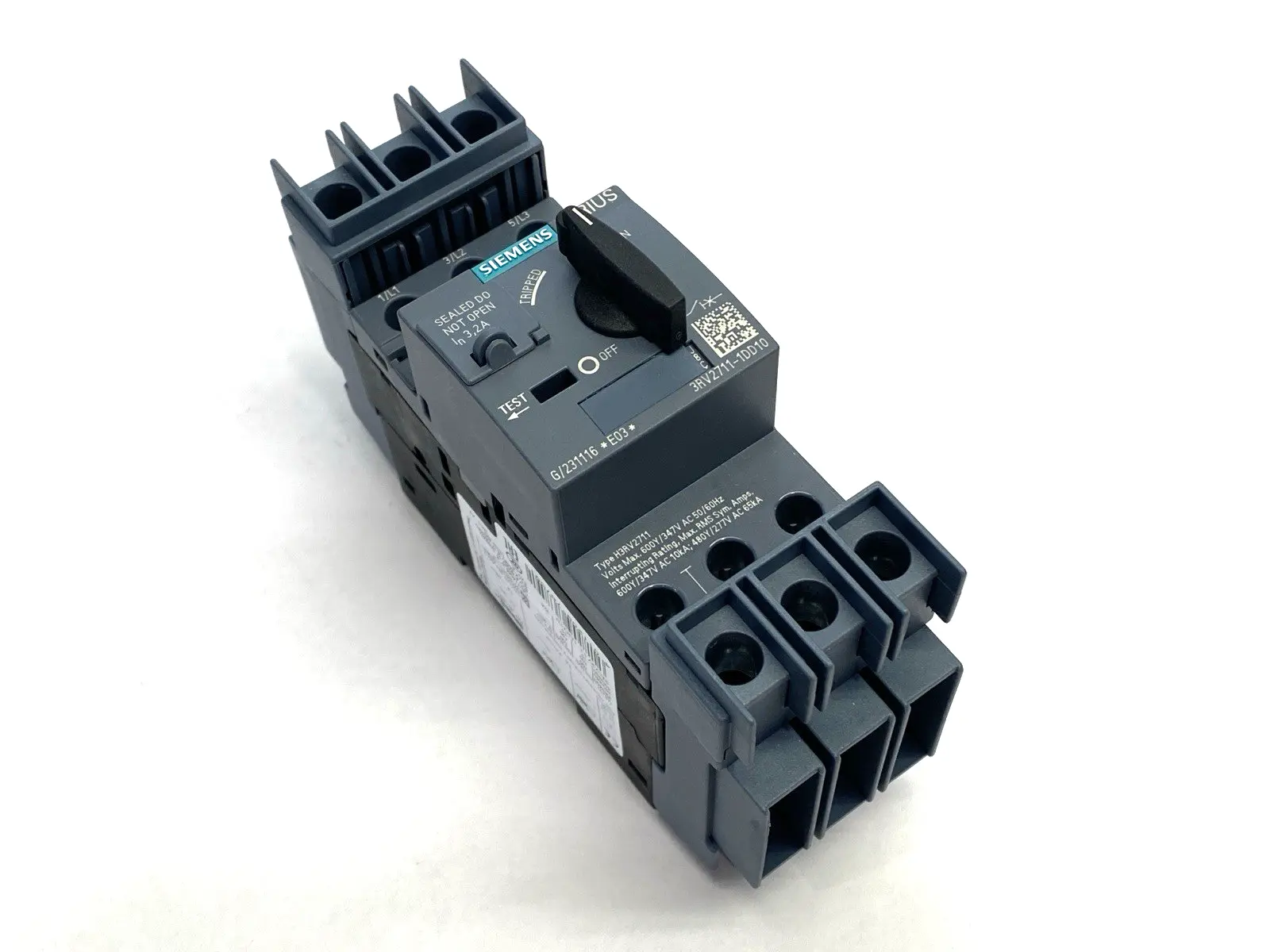 USED SIEMENS SIRIUS MOTOR START CIRCUIT BREAKER FRAME SIZE S00 3.2A
