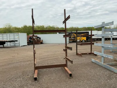 Metal 5-Tier Cantilever Rack, welded together, arms stick out 36”, arms on back side stick out appro...