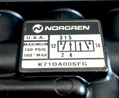 NEW NORGREN K71DA00SFG PNEUMATIC VALVE
