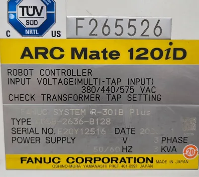 USED 2020 FANUC ArcMate 120iD + R-30iB PLUS + TPS 400i
