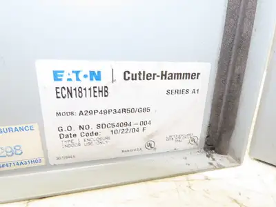 Eaton Cutler Hammer NEMA 1 Combination Motor Starter 30A 600V Disconnect