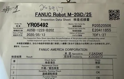 Used 2020 FANUC M-20ID/25 Robots Michigan US | Aucto #1307375