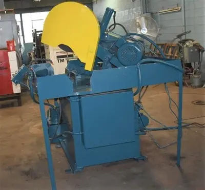 22" EVERETT #20AA22 ABRASIVE-BLADE MITERING CUT-OFF SAW w/HYDRAULIC HEAD FEED - 6" DIAMTER SHAPE CAPACITY - 3" DIAMETER SOLID CAPACITY - 20 HP MOTOR
