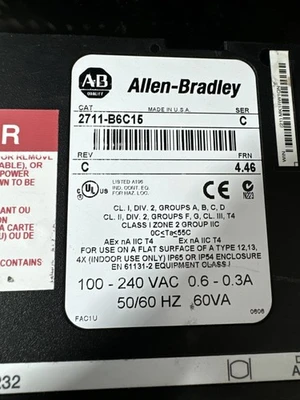 USED Allen-Bradley 2711-B6C15