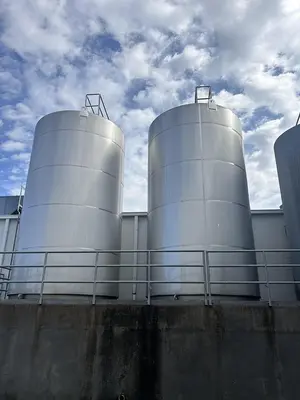 DCI Inc. Stainless Steel Storage Tanks Group of 3  6000 & 10000 Gallon Agitated CIP-Ready