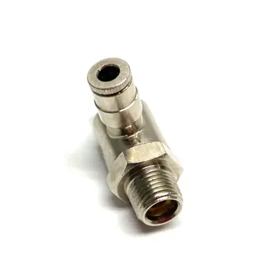 USED CAMOZZI RIGHT ANGLE FLOW CONTROL VALVE 1/8" NPT TO 5/32" TUBE O.D.