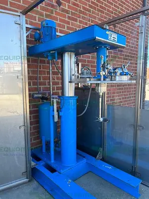 USED ROSS M 40 STAINLESS STEEL SINGLE SHAFT MIXER W/ TWO 40 GALLON TANKS